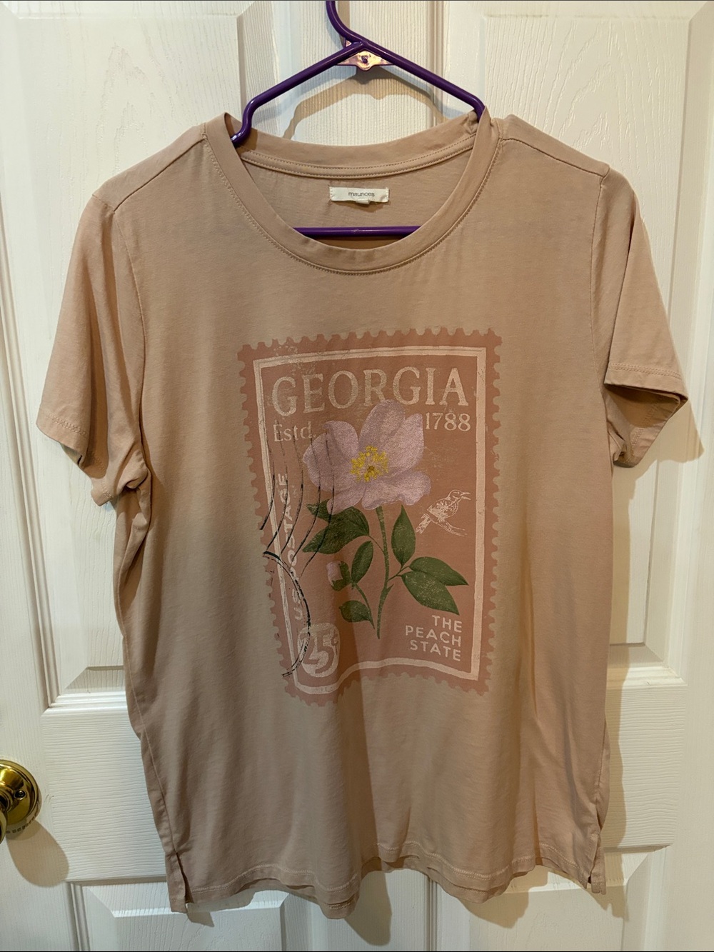 Maurices Beige Georgia Floral Graphic Tee